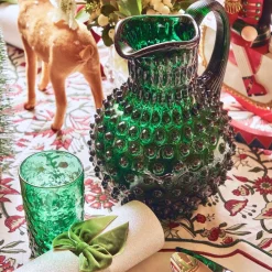 Jugs<Mrs. Alice Emerald Green Hobnail Jug