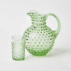 Glassware Sets<Mrs. Alice Emerald Hobnail Glasses & Jug Set