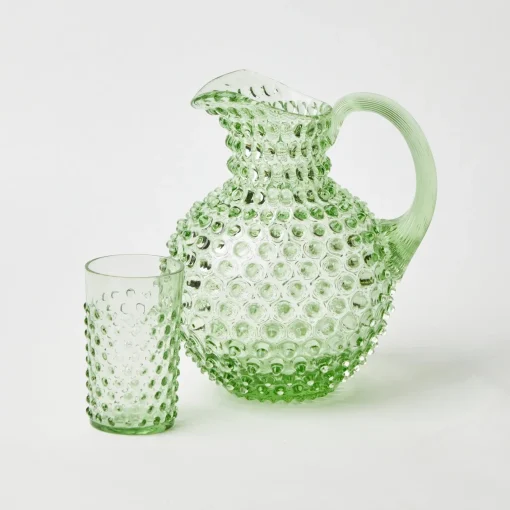 Glassware Sets<Mrs. Alice Emerald Hobnail Glasses & Jug Set