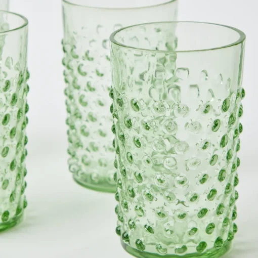 Glassware Sets<Mrs. Alice Emerald Hobnail Glasses & Jug Set
