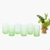 Glasses<Mrs. Alice Emerald Hobnail Glasses (Set of 6)