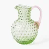 Jugs | For Her<Mrs. Alice Emerald Hobnail Jug & Rose Handle