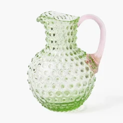 Jugs | For Her<Mrs. Alice Emerald Hobnail Jug & Rose Handle