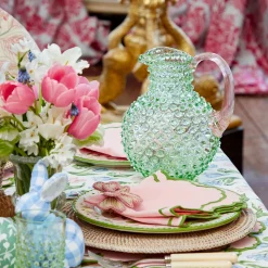 Jugs | For Her<Mrs. Alice Emerald Hobnail Jug & Rose Handle