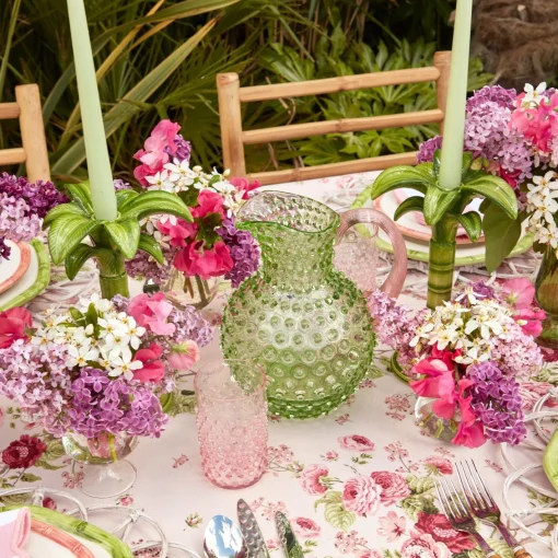 Jugs | For Her<Mrs. Alice Emerald Hobnail Jug & Rose Handle