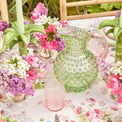 Jugs | For Her<Mrs. Alice Emerald Hobnail Jug & Rose Handle