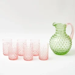Jugs | For Her<Mrs. Alice Emerald Hobnail Jug & Rose Handle