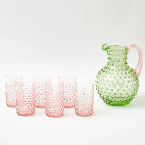 Jugs | For Her<Mrs. Alice Emerald Hobnail Jug & Rose Handle