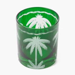 Summer Glassware | Glasses<Mrs. Alice Emerald Palm Tree Glasses (Set of 4)