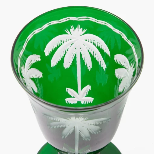 Glasses<Mrs. Alice Emerald Palm Tree Wine Glasses (Set of 4)