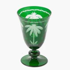 Glasses<Mrs. Alice Emerald Palm Tree Wine Glasses (Set of 4)