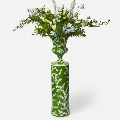Vases | Vases & Planters<Mrs. Alice Emmeline Green Floral Urn & Pedestal