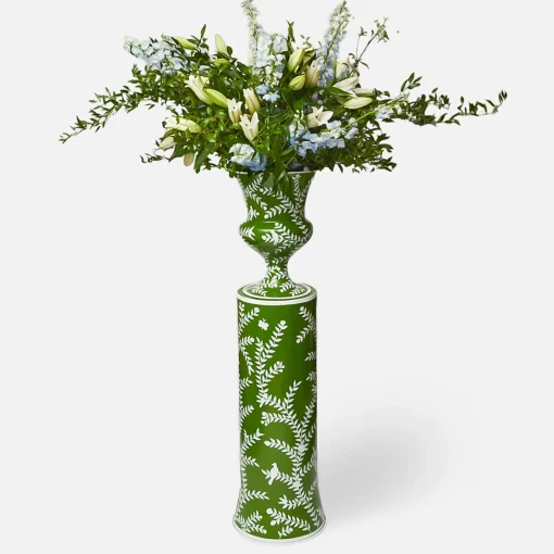 Vases | Vases & Planters<Mrs. Alice Emmeline Green Floral Urn & Pedestal