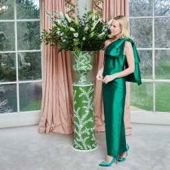 Vases | Vases & Planters<Mrs. Alice Emmeline Green Floral Urn & Pedestal
