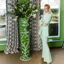 Vases | Vases & Planters<Mrs. Alice Emmeline Green Floral Urn & Pedestal