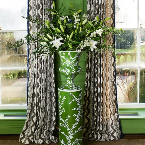 Vases | Vases & Planters<Mrs. Alice Emmeline Green Floral Urn & Pedestal