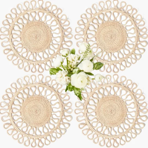 Summer Table Linen | Placemats<Mrs. Alice Estella Woven Round Placemats (Set of 4)