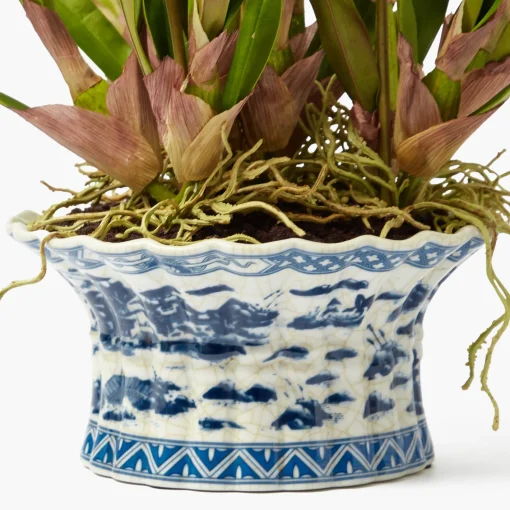 Year-round Decorations | Forever Blooms<Mrs. Alice Faux Dancing Lady Orchid in Chinoiserie Planter