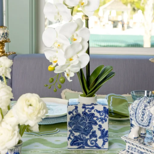 Forever Blooms | Spring Decorations<Mrs. Alice Faux Orchid in Chinoiserie Vase