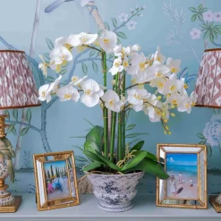 Year-round Decorations | Forever Blooms<Mrs. Alice Faux Orchid in Chinoiserie Planter