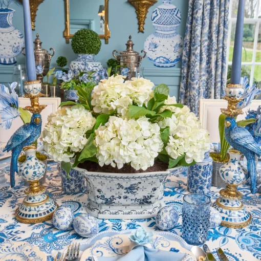 Year-round Decorations | Forever Blooms<Mrs. Alice Faux White Hydrangea in Chinoiserie Planter
