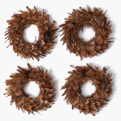 Autumn Decorations<Mrs. Alice Feather Wreath (Set of 4)