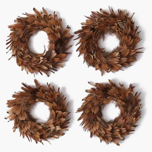 Autumn Decorations<Mrs. Alice Feather Wreath (Set of 4)