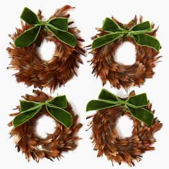 Autumn Decorations<Mrs. Alice Feather Wreath (Set of 4)