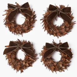 Autumn Decorations<Mrs. Alice Feather Wreath (Set of 4)