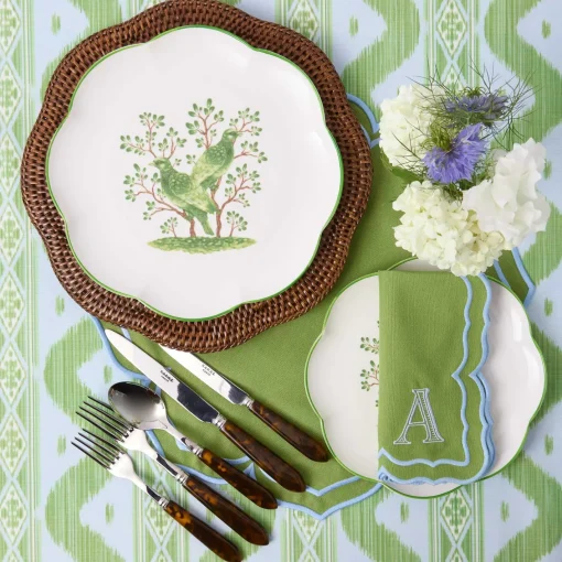 Summer Table Linen | Napkins<Mrs. Alice Fleur Green Napkins (Set of 4)