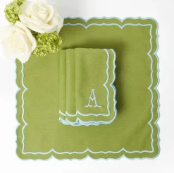 Summer Table Linen | Napkins<Mrs. Alice Fleur Green Napkins (Set of 4)