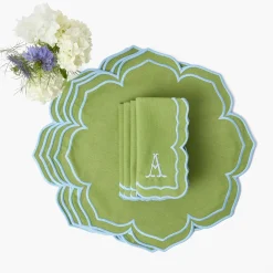 Summer Table Linen | Table Linen Sets<Mrs. Alice Fleur Green Placemats & Napkins (Set of 4)