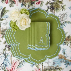 Summer Table Linen | Table Linen Sets<Mrs. Alice Fleur Green Placemats & Napkins (Set of 4)