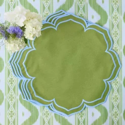 Summer Table Linen | Placemats<Mrs. Alice Fleur Green Placemats (Set of 4)