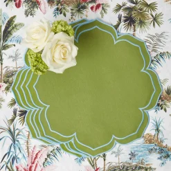 Summer Table Linen | Placemats<Mrs. Alice Fleur Green Placemats (Set of 4)
