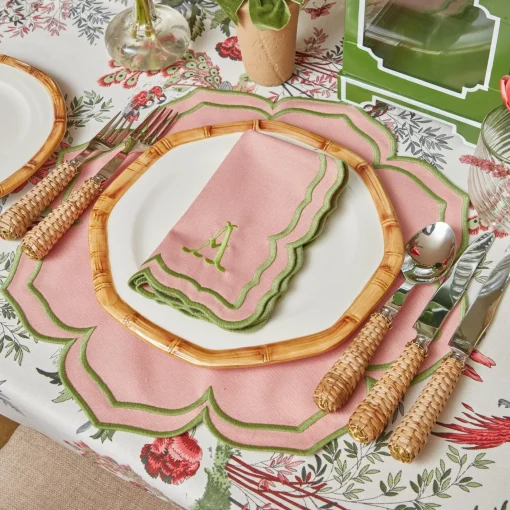 Napkins | Mrs. Alice Monogram<Mrs. Alice Fleur Pink Napkins (Set of 4)