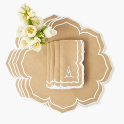 Summer Table Linen | Table Linen Sets<Mrs. Alice Fleur Sand Placemats & Napkins (Set of 4)