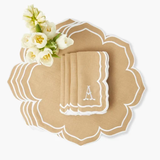 Summer Table Linen | Table Linen Sets<Mrs. Alice Fleur Sand Placemats & Napkins (Set of 4)