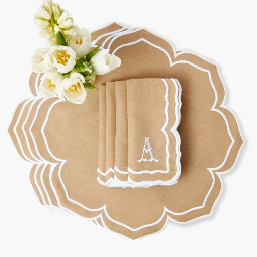 Summer Table Linen | Placemats<Mrs. Alice Fleur Sand Placemats (Set of 4)