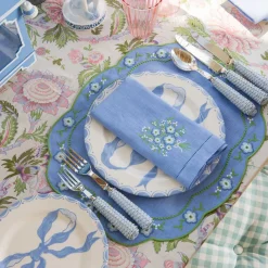 Summer Table Linen | Table Linen Sets<Mrs. Alice Floral Periwinkle Linen Placemats & Napkins (Set of 4)