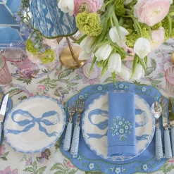 Summer Table Linen | Placemats<Mrs. Alice Floral Periwinkle Linen Placemats (Set of 4)