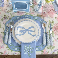 Summer Table Linen | Placemats<Mrs. Alice Floral Periwinkle Linen Placemats (Set of 4)