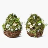 Spring Decorations<Mrs. Alice Floral Wicker Easter Egg (Pair)