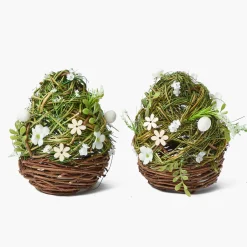 Spring Decorations<Mrs. Alice Floral Wicker Easter Egg (Pair)