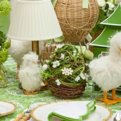 Spring Decorations<Mrs. Alice Floral Wicker Easter Egg (Pair)