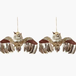 Autumn Decorations<Mrs. Alice Flying Glitter Owl (Pair)
