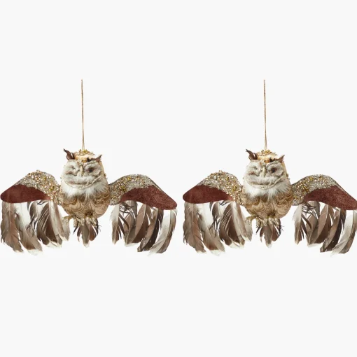 Autumn Decorations<Mrs. Alice Flying Glitter Owl (Pair)