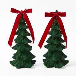 Christmas Decorations<Mrs. Alice Forest Green Flocked Fir Tree (Pair)
