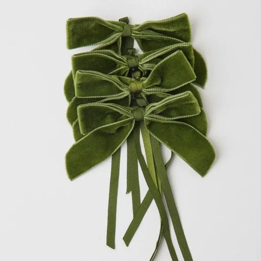 Napkin Rings & Bows<Mrs. Alice Forest Green Velvet Mini Bows (Set of 4)