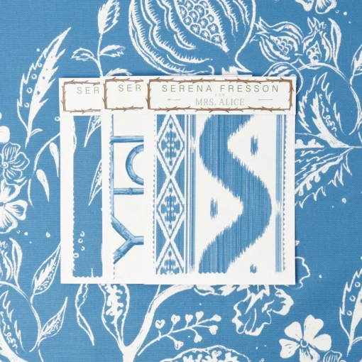 Serena Fresson Fabrics<Mrs. Alice French Blue Chelsea Square Fabric
